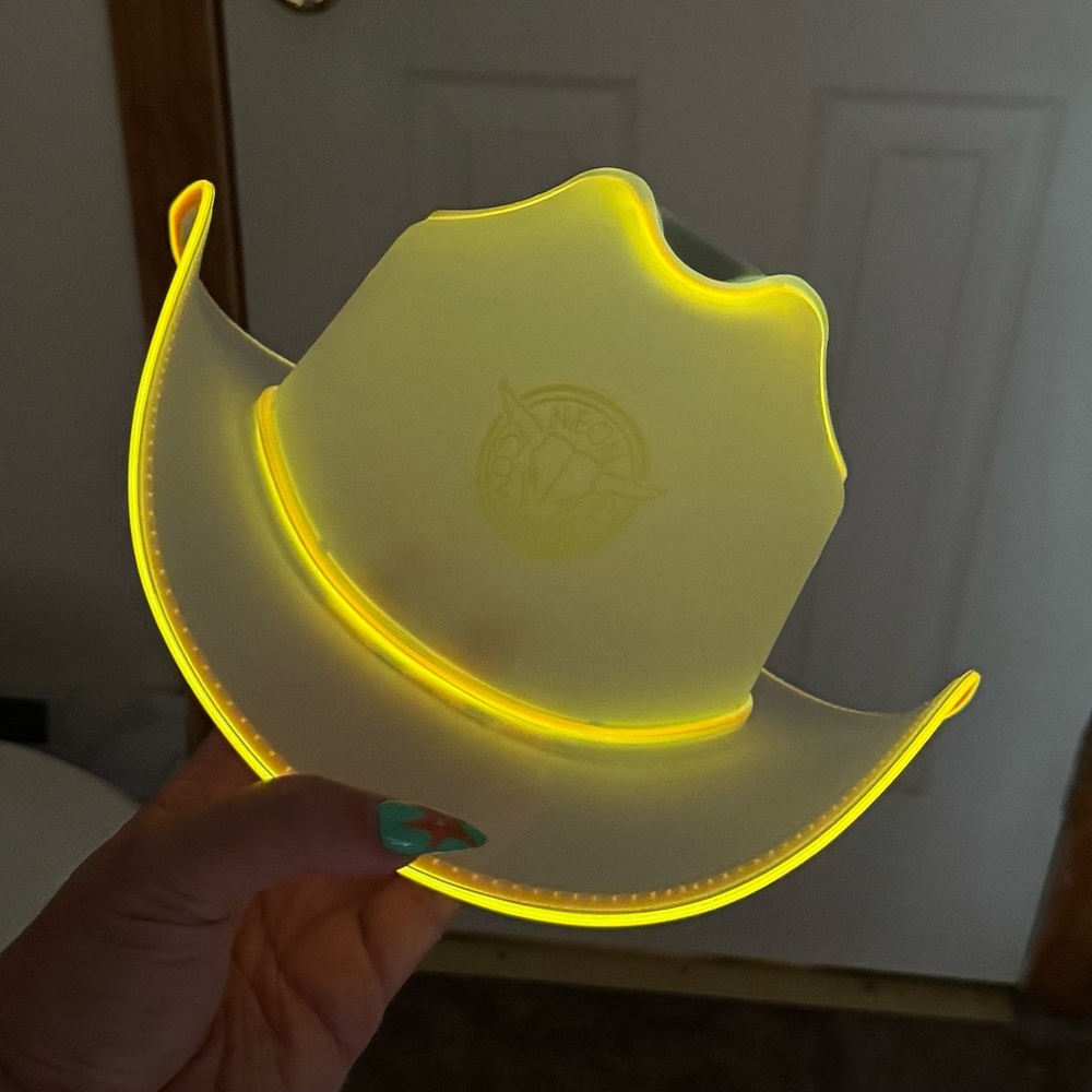 Neon Cowboys Hat with Yellow Trim